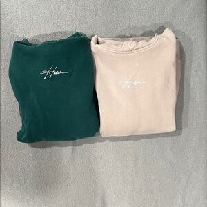 Hollister Hoodie Bundle (2) Men’s Small Neutral Minimal Logo Pullover